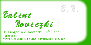 balint noviczki business card